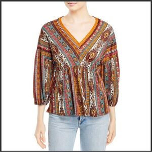 Chenault Long Sleeve Bohemian Top BNWT